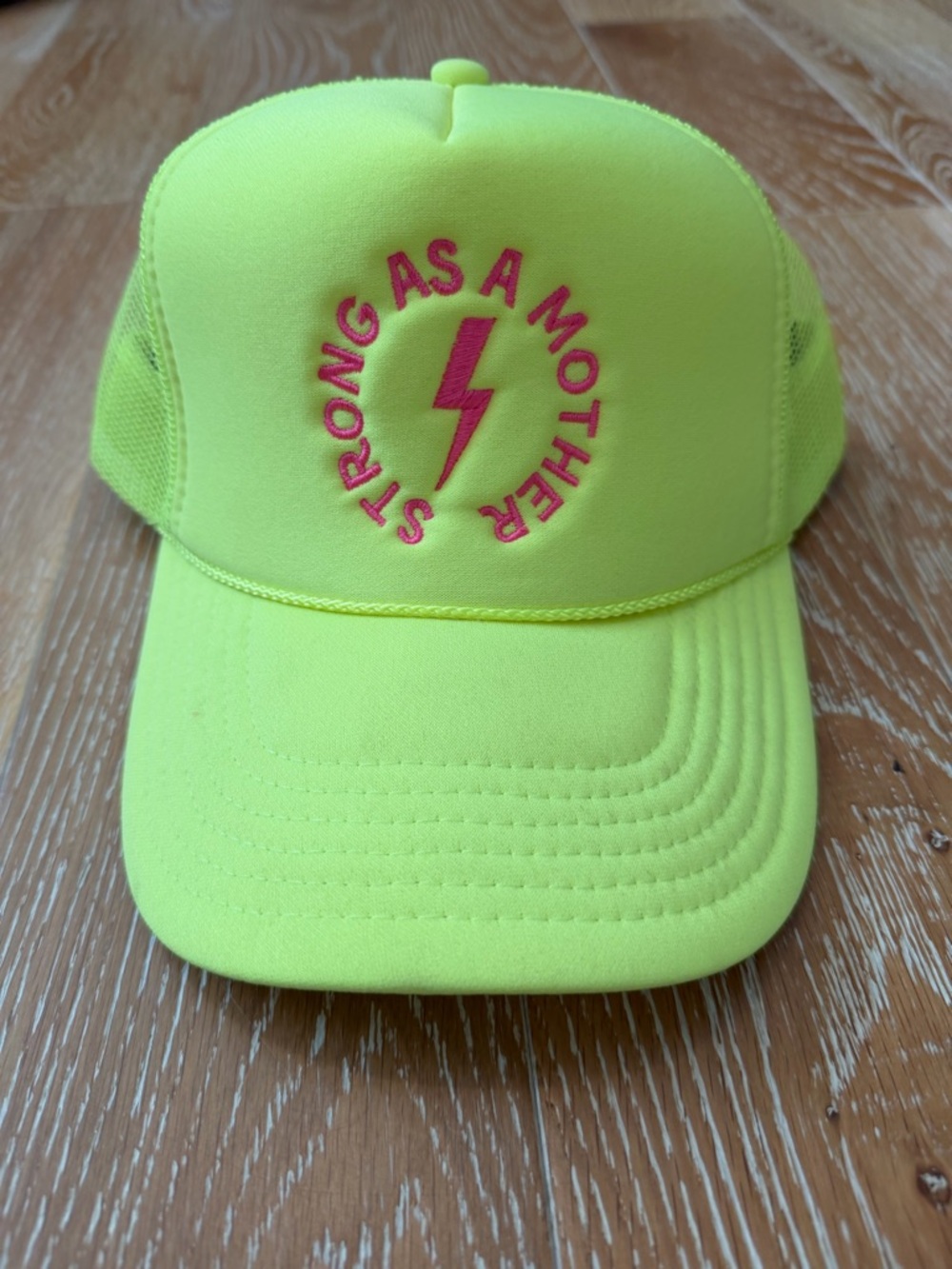 Neon Yellow 'Strong As A Mother' Trucker Hat